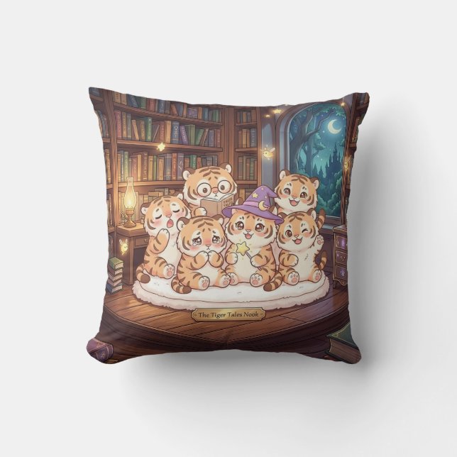 Cosy Tiger Tales Library Pillow (Front)