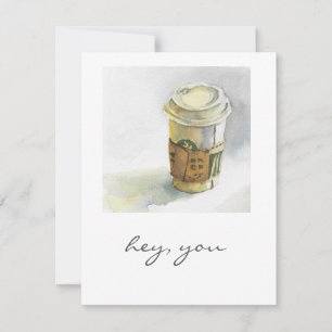Cosy to-go Coffee Cup Watercolor Card