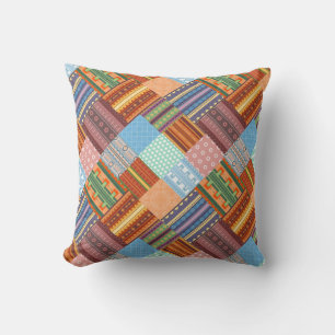 Cosy tribal patchwork pattern  cushion