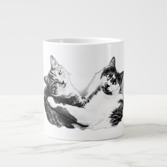 Cosy Two Cats Portrait Mug (Front)