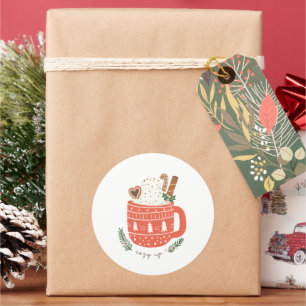 Cosy Up Hot Cocoa Mug Christmas Holiday Classic Round Sticker