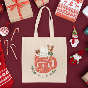Cosy Up Hot Cocoa Mug Christmas Holiday Tote Bag