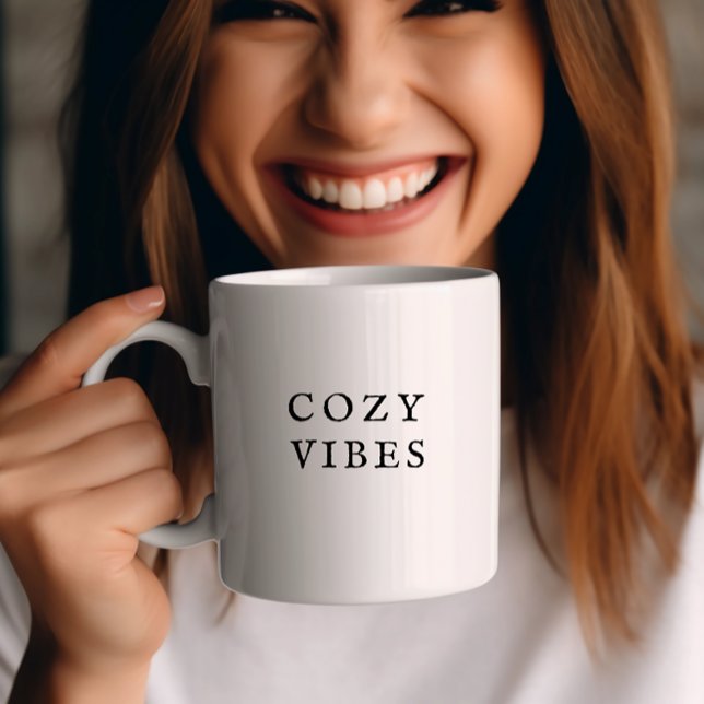 Cosy Vibes Fall Mug Modern Minimal Coffee Cup (Creator Uploaded)