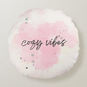 Cosy Vibes Pillow – Soft Pastel Watercolor Aesthet
