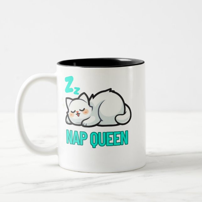 Cosy vibes sleeping cat Mug (Left)