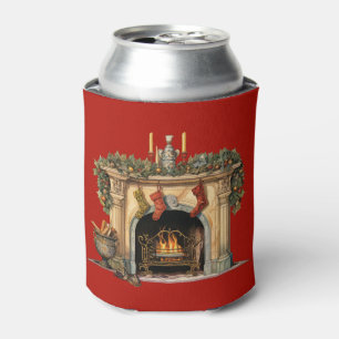 Cosy Victorian Fireplace Christmas Can Cooler