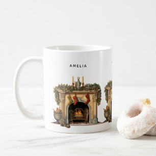 Cosy Victorian Fireplace Christmas Coffee Mug