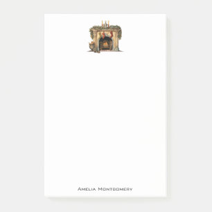 Cosy Victorian Fireplace Christmas Post-it Notes