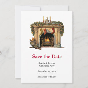 Cosy Victorian Fireplace Christmas Save The Date