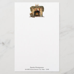 Cosy Victorian Fireplace Christmas Stationery