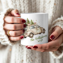 Cosy Vintage Christmas Car Personalised Family