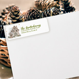 Cosy Vintage Christmas Cottage Personalised