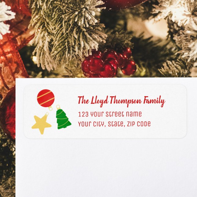 Cosy Vintage Christmas ornaments (Retro Christmas ornaments return label)