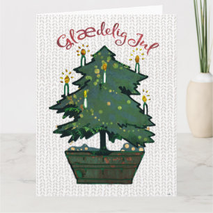Cosy Vintage Christmas Tree Glædelig Jul Card