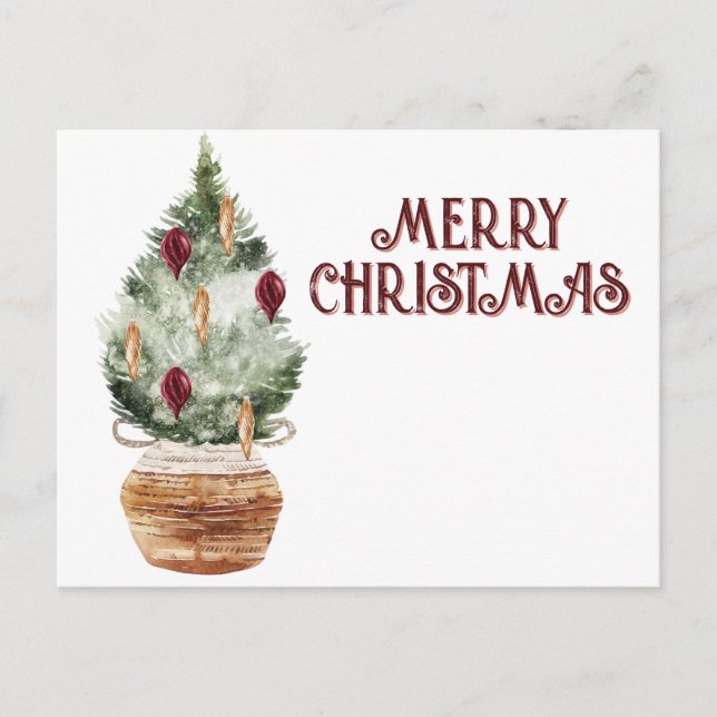 Cosy vintage Christmas tree Postcard (Front)