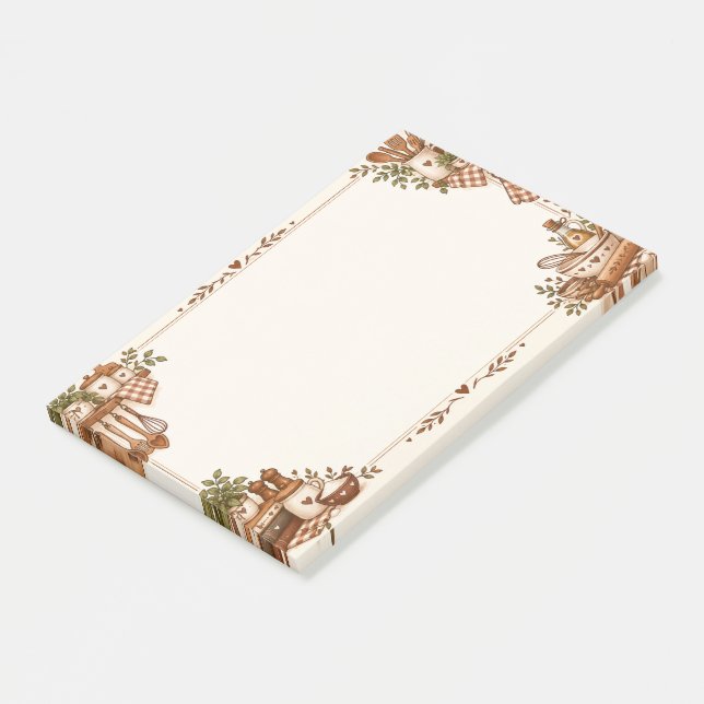 Cosy Vintage Kitchen & Baking Illustration Post-it Notes (Angled)