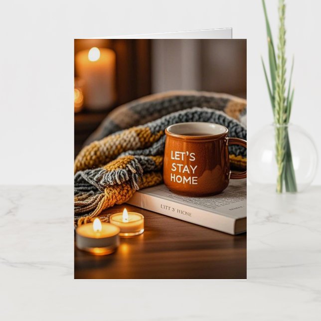 Cosy warm candle lit evening  foil greeting card (Front)