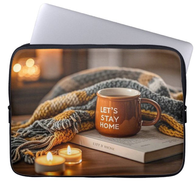 Cosy warm candle lit evening  laptop sleeve (Front)