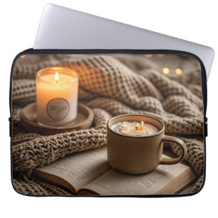 Cosy warm evening candles and blanket  laptop sleeve