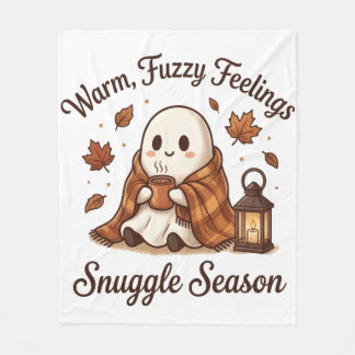 Cosy Warm Fuzzy Feelings Ghost Halloween Blanket