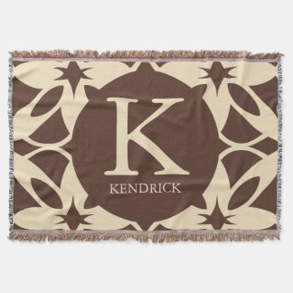 Cosy Warm Mocha Mousse Geometric Personalised Throw Blanket