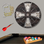 Cosy Warm Rustic Wood Grain Family Monogram  Dart  Dartboard<br><div class="desc">Cosy Living. A warm rustic Wood Monogram Triangle dart board makes the perfect personalised gift,  it's great for weddings,  parties,  family reunions,  and just everyday fun. Our easy-to-use template makes personalising easy.</div>