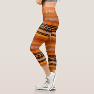 Cosy warm tones yoga leggings Name & monogram