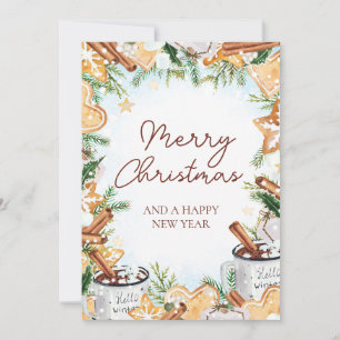 Cosy Watercolor Christmas Holiday Card