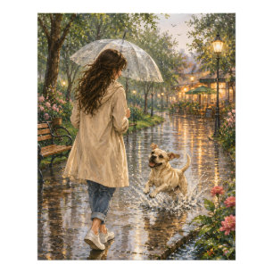 Cosy Watercolor Dog Illustration Photo Print
