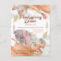 Cosy Watercolor Pumpkin Chair Leaf Thanksgiving