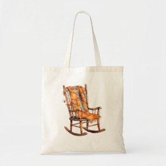 Cosy Watercolor Rocking Chair Illustration Tote Bag