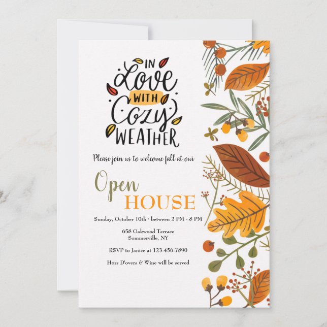 Cosy Weather Open House Invitation (Front)