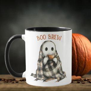 Cosy White Ghost Boo Brew Halloween Coffee Mug