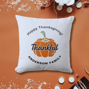 Cosy White Happy Thanksgiving  Cushion