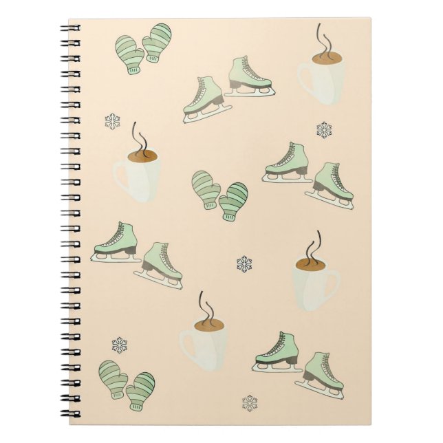 Cosy Winter Activities Cooking Coffee Skating Notebook (Front)