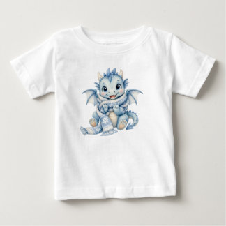 Cosy Winter Baby Dragon Scarf Nursery Storybook T-Shirt