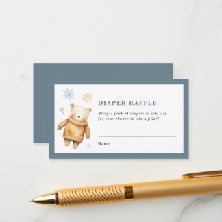 Cosy Winter Baby Shower Diaper Raffle Ticket Enclosure Card