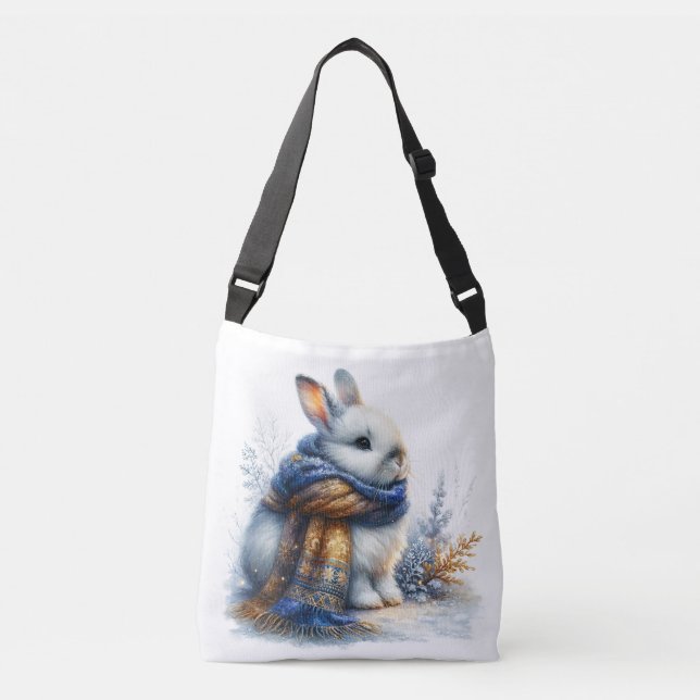 Cosy Winter Bunny Rabbit Crossbody Bag (Front)