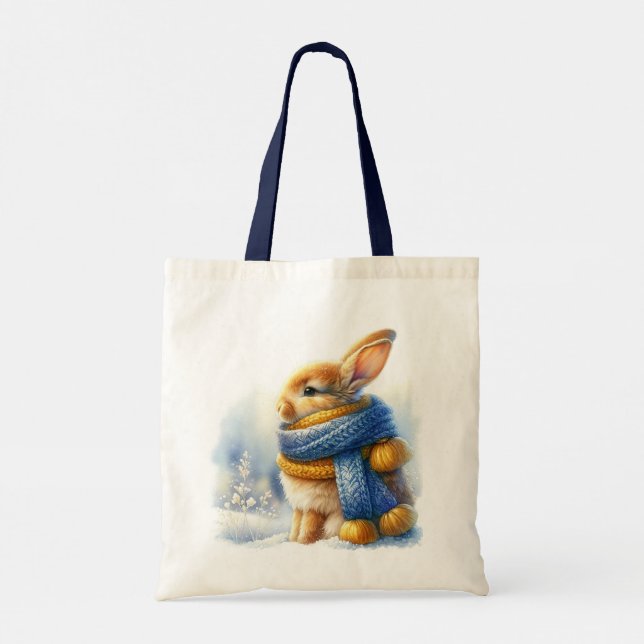 Cosy Winter Bunny Rabbit Tote Bag (Back)