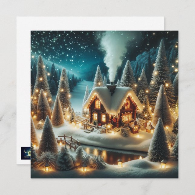 Cosy Winter Cabin Christmas Card (Front/Back)