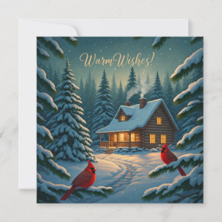 Cosy Winter Cabin Christmas Card