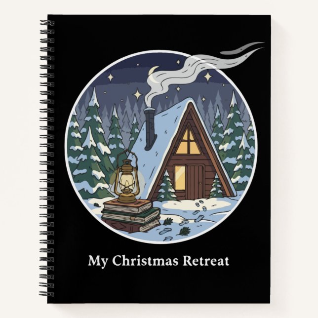 Cosy Winter Cabin Christmas Reading Retreat Notebook (Front)