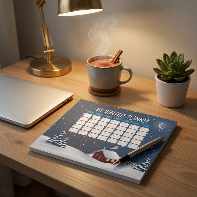 Cosy Winter Cabin Notepad | Snowy Night Stationery (Creator Uploaded)