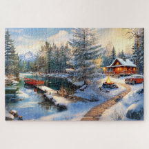 Cosy Winter Cabin Scene