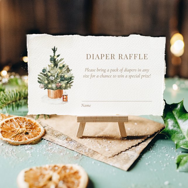 Cosy Winter Christmas Baby Diaper Raffle   Enclosure Card (Creator Uploaded)