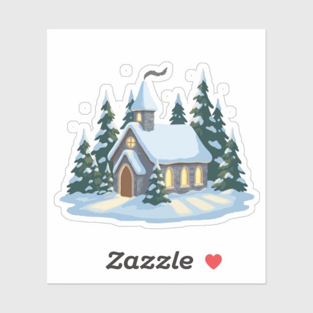  Cosy Winter Christmas Church | Snowy Country  (Sheet)