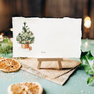Cosy Winter Christmas Tree Holiday Place Card