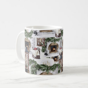 Cosy Winter Christmas Watercolor Pattern Coffee Mug