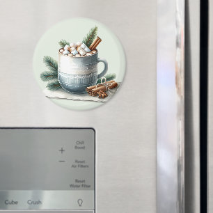 Cosy Winter Cocoa Marshmallow Mug Scene Magnet
