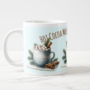 Cosy Winter Cocoa Marshmallow Scene Large Coffee Mug